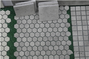 Tunisia Thala Grey Limestone Mosaic Tile Polished/Tumbled/Split Surface Hexagon Shape for Indoor/Outdoor Floor Paving Wall Cladding Bathroom Washing Rm Swimming Pool