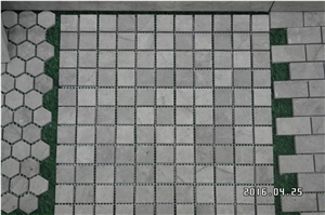 Tunisia Thala Grey Limestone Mosaic Tile Polished/Tumbled/Split Surface Hexagon Shape for Indoor/Outdoor Floor Paving Wall Cladding Bathroom Washing Rm Swimming Pool