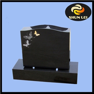 China Absolute Black Granite Tombstone,Shanxi Black Granite Monument ,Western Style Upright Polished Shanxiblack Headstone with Carving, China Supremeshanxi Black Granite Us Style Die Stone Monument