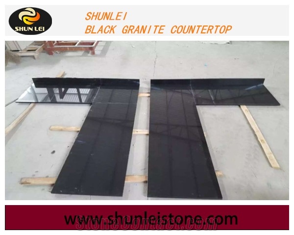 China Absolutely Black Granite Polished Natural Stone Kitchen Countertops,Kitchen Bar Top,Bench Tops, Kitchen Worktops, Manufacturer,Quarry Owner