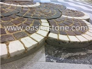 Fanshaped Granite Paving Stone,Natural Granite Exterior Paving Stone, White Grey Granite Paving Stone,Walkway Pavers,Fan Shape Cobble Stone