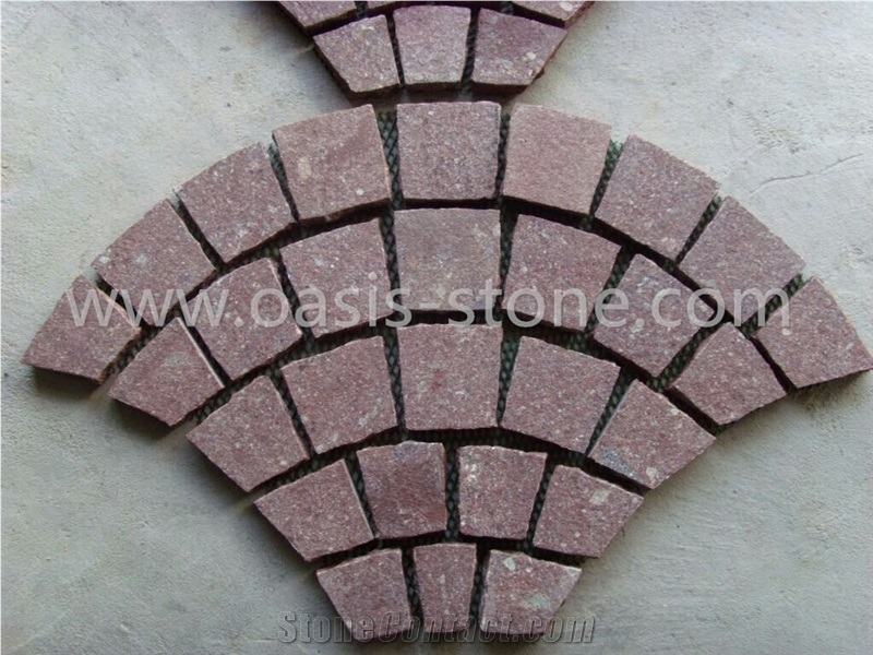 Fanshaped Granite Paving Stone,Natural Granite Exterior Paving Stone, White Grey Granite Paving Stone,Walkway Pavers,Fan Shape Cobble Stone