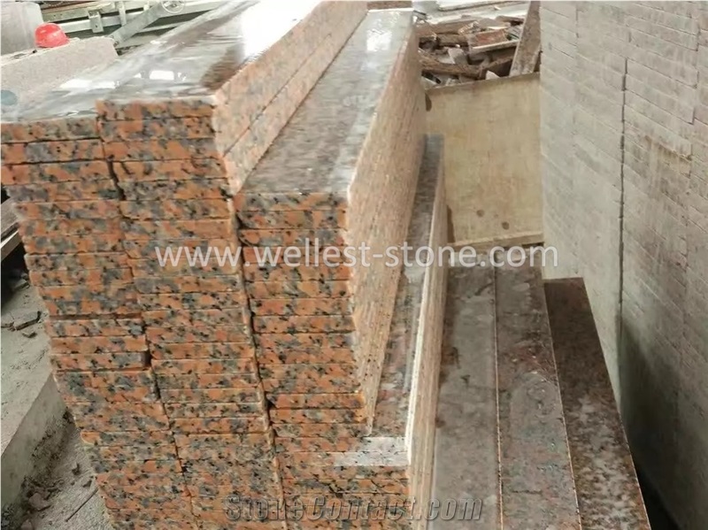 China Maple Red G562 Granite Staircase, Granite Stair Treads and Risers
