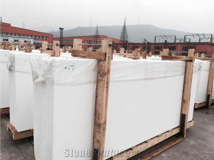 White Nano Glass Crystallized Stone Big Slabs Wall & Floor Tile Internal & External Wall Cladding