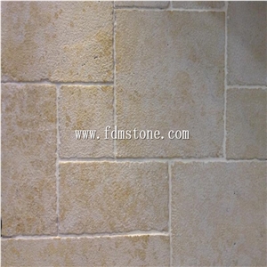 Cheap China Light Beige Yellow Limestone Walling Tiles French Pattern