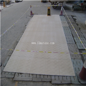 Yellow Cnc Carved Marble Tiles 3d Background Wall Decoration, 3d Decor Wall Covering