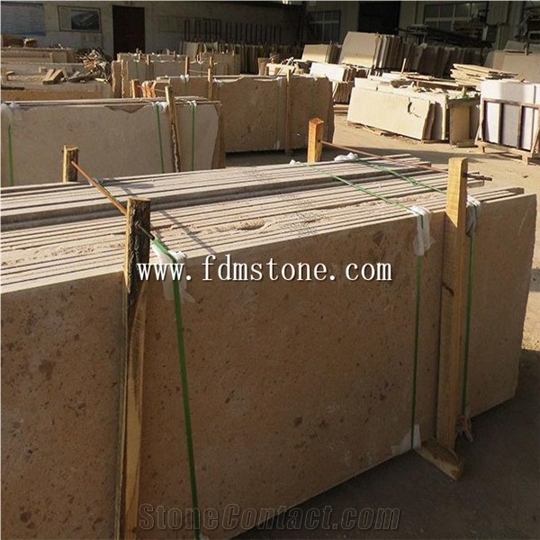 Yellow Limestone Walkway Flagstone , Beige Crazy Paver for Landscaping Garden