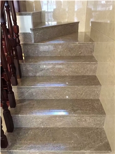 Fargo Grey Marble Stairs, China Armani Marble Stairs, Polished Marble Steps
