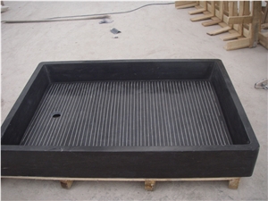 Black Limestone Bathroom Shower Tray