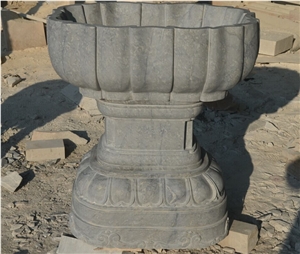 Grey Marble Flower Pot Planter Grey Marble Flower Pot Planter