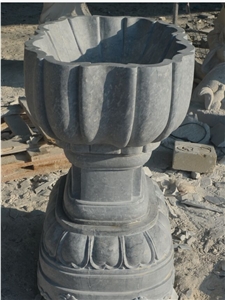 Grey Marble Flower Pot Planter
