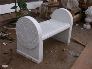 White Marble Bench for Garden