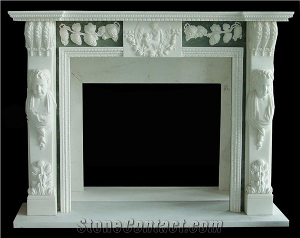 White Marble Fireplace Available Flower Hearth Surround Mantel