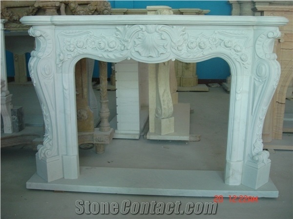 White Marble Fireplace Available Flower Hearth Surround Mantel