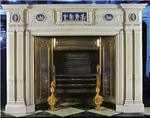 White Marble Hand Carved Fireplace Mantel White Marble Hand Carved Fireplace Mantel