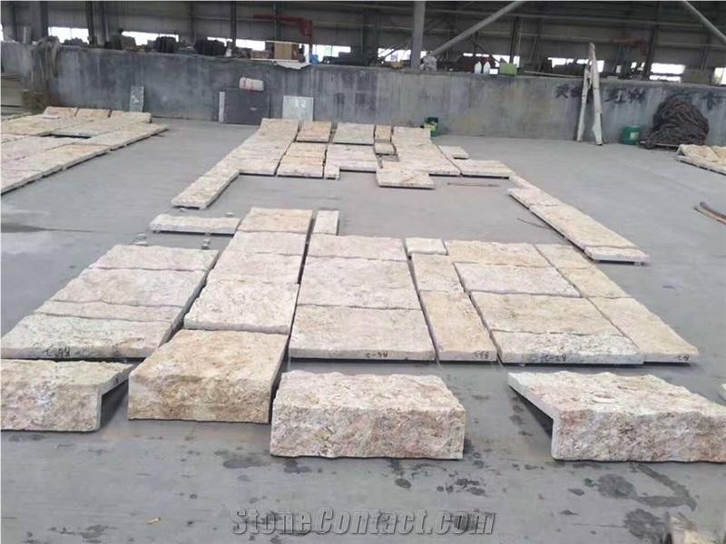 Imperial Gold Granite Natural Split Exterior Wall Cladding Tiles