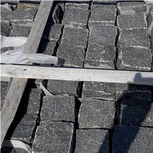 Split Black Granite Paver, G370 Black Granite Pavers/G370 Granite Cobble Stone, Dark Grey Cube Stone