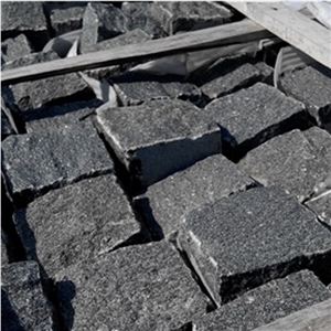 Split Black Granite Paver, G370 Black Granite Pavers/G370 Granite Cobble Stone, Dark Grey Cube Stone