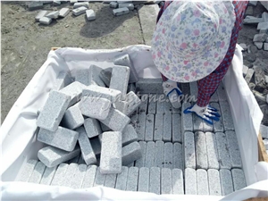 G603 Tumbled Cobblestone / China Silver Grey Granite Cobblestone / Granite Cube Stone / Sliver Granite Pavers