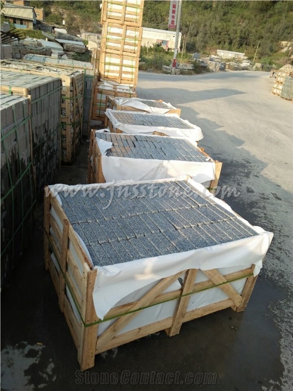 G603 Tumbled Cobblestone / China Silver Grey Granite Cobblestone / Granite Cube Stone / Sliver Granite Pavers