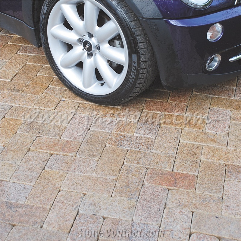 G682 Tumbled Cobblestone / China Rusty Yellow Granite Cobblestone / Honey Jasper / Golden Sun