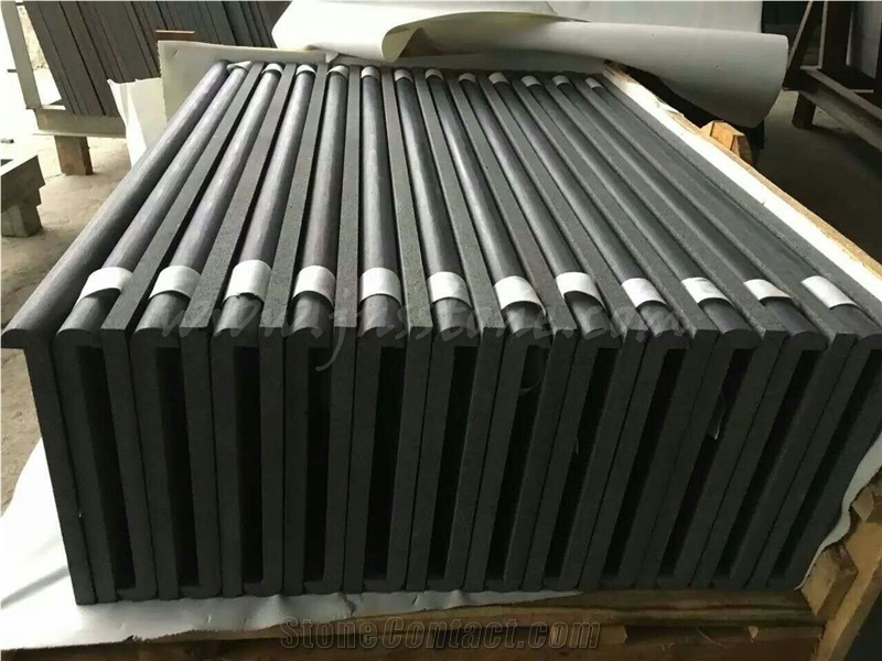 Hainan Black Basalt Swimming Pool Coping / Dark Bluestone Swimming Pool Borders / Rebated Copers / Bullnose / Square Edge