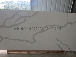 China Supplier Calacatta Marble Look White Quartz Stone Slab