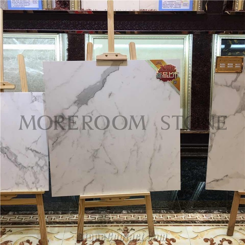 Soft Finished Calacatta White Porcelain Tile