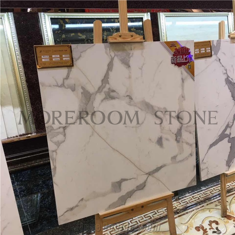 Soft Finished Calacatta White Porcelain Tile