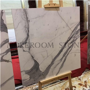 Soft Finished Calacatta White Porcelain Tile