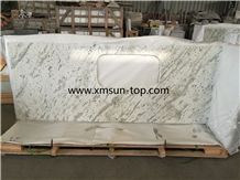 Andromeda White Granite Kitchen Countertop/Andromeda White Kitchen Top/Andromeda Granite Kitchen Worktop/Bianco Andromeda Granite Custom Countertop/White Lanka Granite Countertop/Crystal Lanka Granite