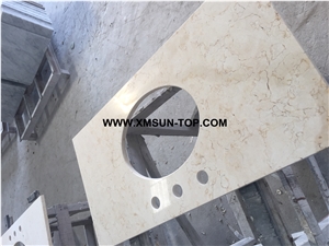 Beige Marble Bathroom Countertops/Beige Marble Custom Vanity Tops/Beige Marble Bathroom Vanity Tops/Beige Marble Bath Tops/Beige Marble Counter Tops/High Quality/Natural Stone Vanity Tops