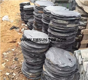 Black Slate Flagstone Stepping Stone/Black Round Stepping Stone/Black Slate Round Flagstone/Black Slate Flagstone Walkway Pavers/Black Flagstone Road Paving/Black Flagstone Patio/Garden Step Pavers