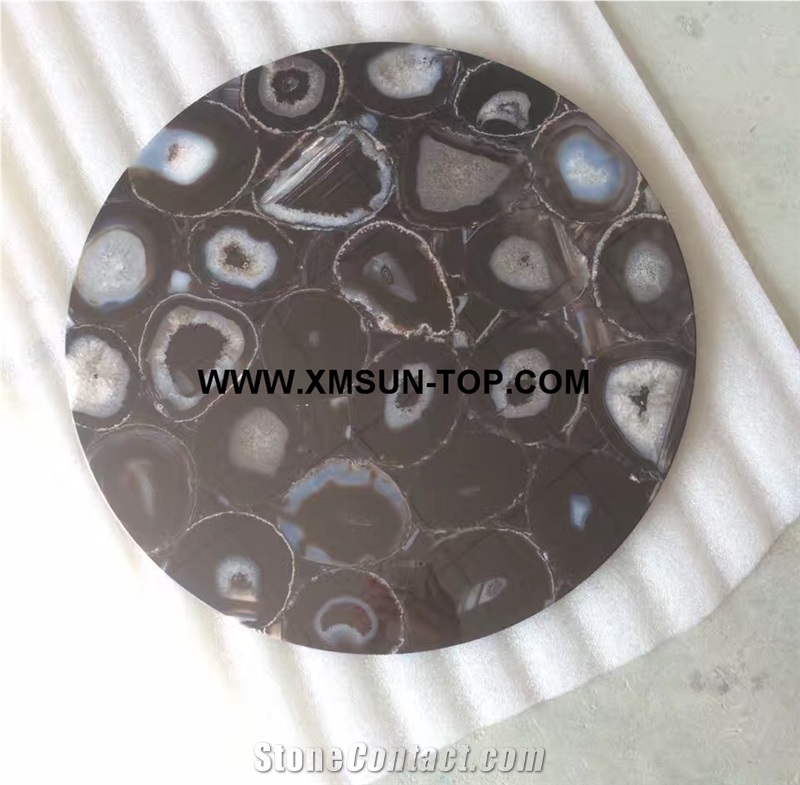 Different Color Agate Semiprecious Stone Table Top/Various Color Round Semi Precious Table Top/Semi Precious Table Tops/Interior Decoration/Good Quality