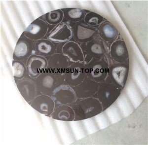Different Color Agate Semiprecious Stone Table Top/Various Color Round Semi Precious Table Top/Semi Precious Table Tops/Interior Decoration/Good Quality