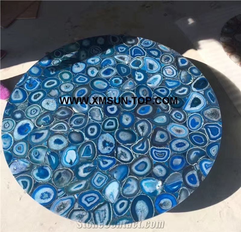 Different Color Agate Semiprecious Stone Table Top/Various Color Round Semi Precious Table Top/Semi Precious Table Tops/Interior Decoration/Good Quality