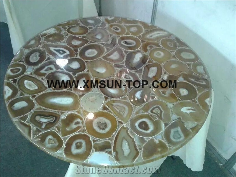 Different Color Agate Semiprecious Stone Table Top/Various Color Round Semi Precious Table Top/Semi Precious Table Tops/Interior Decoration/Good Quality