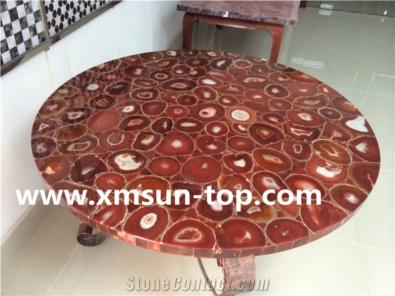 Different Color Agate Semiprecious Stone Table Top/Various Color Round Semi Precious Table Top/Semi Precious Table Tops/Interior Decoration/Good Quality