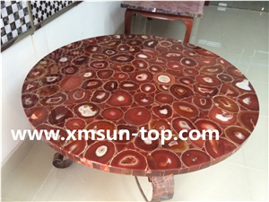 Different Color Agate Semiprecious Stone Table Top/Various Color Round Semi Precious Table Top/Semi Precious Table Tops/Interior Decoration/Good Quality