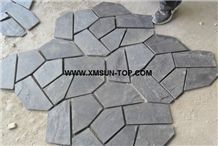 Grey Slate Random Flagstones/Dark Grey Slate Irregular Flagstones/Grey Slate Net Paste/China Slate Flagstone on Net/Slate Flagstone on Mesh/Slate Flagstone Pavers/Slate Flagstone for Walling&Flooring