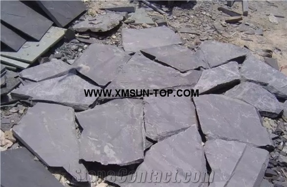 Grey Slate Random Flagstones/Grey Slate Irregular Flagstones/Grey Slate Flagstone Pavers/Slate Random Paving Stone/Grey Slate Flagstone Wall Cladding/Grey Flagstone Road Paving/Landscaping Stone