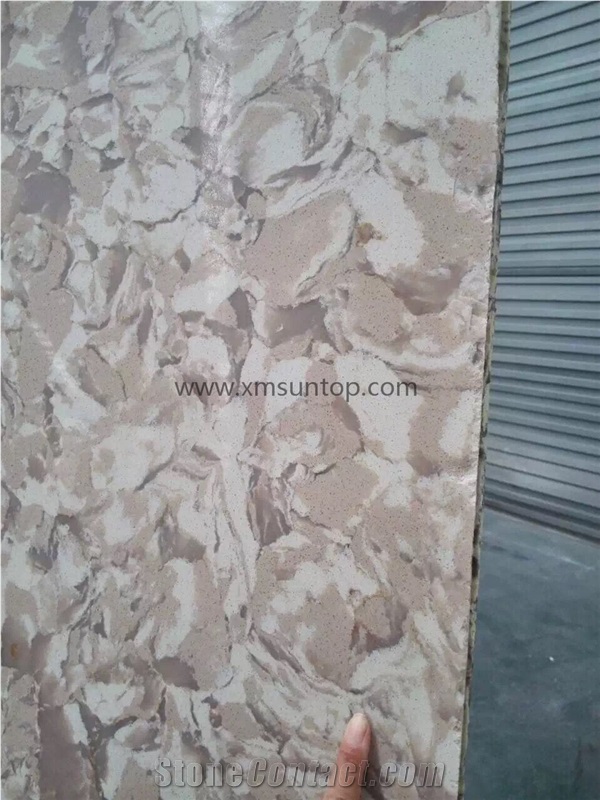 Milk Tea Quartz Stone Slabs& Tiles/Multicolor Artificial Quartz/Mixed Color Engineered Stone with Patterns/Mixed Color Manmade Stone/Quartz Stone