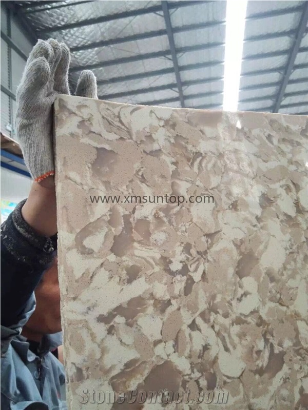 Milk Tea Quartz Stone Slabs& Tiles/Multicolor Artificial Quartz/Mixed Color Engineered Stone with Patterns/Mixed Color Manmade Stone/Quartz Stone