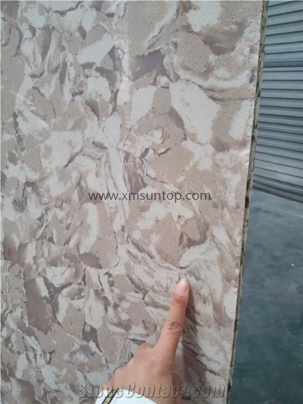 Milk Tea Quartz Stone Slabs& Tiles/Multicolor Artificial Quartz/Mixed Color Engineered Stone with Patterns/Mixed Color Manmade Stone/Quartz Stone