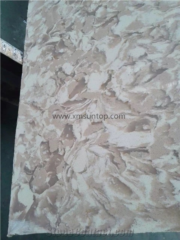 Milk Tea Quartz Stone Slabs& Tiles/Multicolor Artificial Quartz/Mixed Color Engineered Stone with Patterns/Mixed Color Manmade Stone/Quartz Stone
