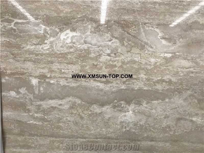 Polished Beige Travertine Gangsaw Big Slab/Light Beige Travertine Stone for Flooring&Floor Covering/Travertine Stone for Wall Cladding&Wall Covering/Travertine Patterns/Interior Decoration