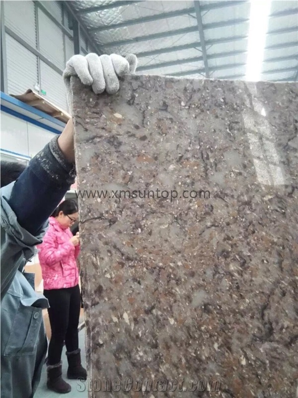 Russet Grey Quartz Stone Slabs& Tiles/ Multicolor Artificial Quartz/Grey Engineered Stone/Mixed Color Manmade Stone/Quartz Stone for Flooring&Wall Covering/Interior Decoration