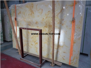 Yellow Veins Artificial Marble/Yellow Artificial Stone Slabs& Tiles/Manmade Stone Slab/Engineered Stone Slabs/Manufactured Stones/Interior Decoration/Artificial Stone Panels