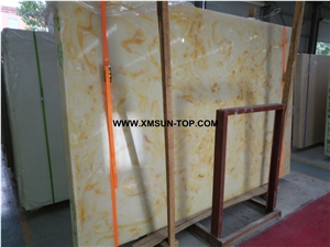 Yellow Veins Artificial Marble/Yellow Artificial Stone Slabs& Tiles/Manmade Stone Slab/Engineered Stone Slabs/Manufactured Stones/Interior Decoration/Artificial Stone Panels