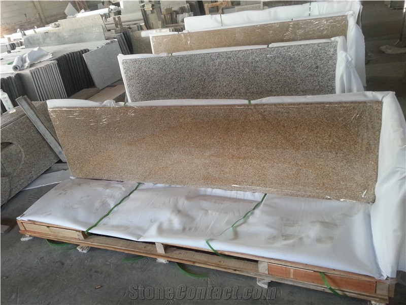 China Yellow Granite G682 Countertop, Granite Kitchen Top, G682 Yellow Granite Kitchen Top,Yellow Rust Granite Countertop,Giallo Fantasia,Giallo Ming,Giallo Rustic, Gold Leaf China,Golden Cristal